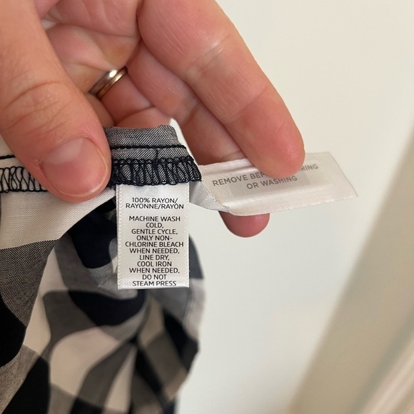 2/$30 Loft - Black White Gingham Sleeveless Mini Dress Size S - Picture 8 of 9